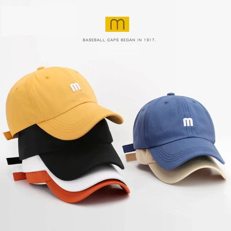 

New Mens Cotton Baseball Cap for Women and Men Fashion Snapback Hats M Embroidery Hat Casual Summer Visors Gorras Unisex