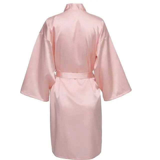 Wedding Party Team Bride Robe Without Letters Kimono Satin Pajamas Bridesmaid Plain Bathrobe bride robes