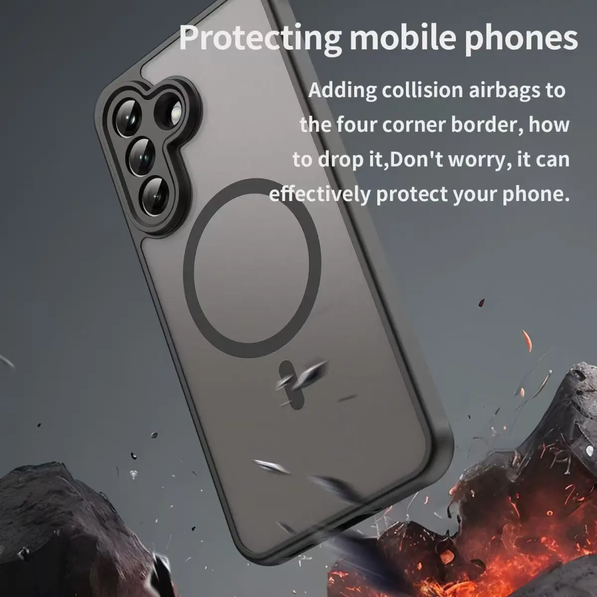 Aromr Luxury Magnetic Case with Shockproof Matte Hard PC Back Cover