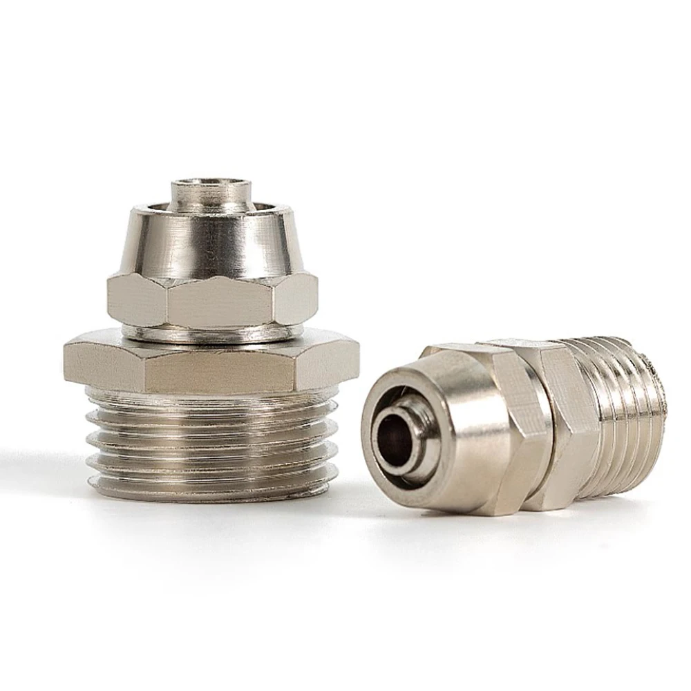 ภาพใหญ่: KPC Pneumatic Fast Screw Coupler ชาย 1/8 1/4 3/8 1/2 BSP Hose Air Pipe ท่อน้ำ 4 6 8 10 12 มม. ข้อต่อโลหะทองเหลือง 1