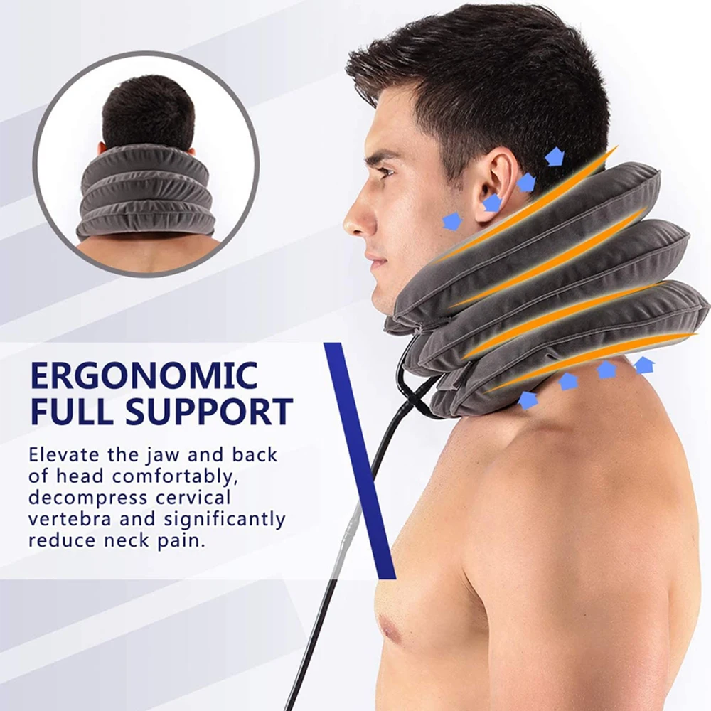 Se3baad4dab3f4bc698a939b986116486c Cervical Neck Traction Device,Relief for Chronic Neck & Shoulder Alignment Pain,Inflatable Neck Stretcher Collar for Home Relief
