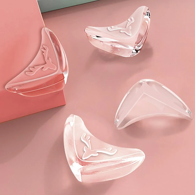 

2pcs Transparent Elk Table Corner Child Bump Prevention Protective Cover Furniture Silicone Thickened Bumper