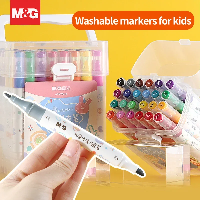 

Моющиеся маркеры в комплекте, детские ручки для рисования, канцелярские принадлежности для рисования, милые школьные художественные принадлежности, 12/24/36/48 цветов