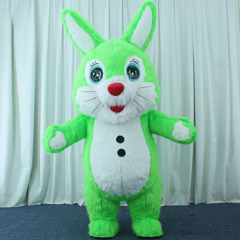Costume de mascotte gonflable de lapin de Pâques pour adultes