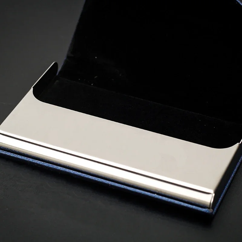 Wallet Card Holder PU Leather Business ID Credit Card Holder for Women Men Fashion Brand Metal Aluminum Case