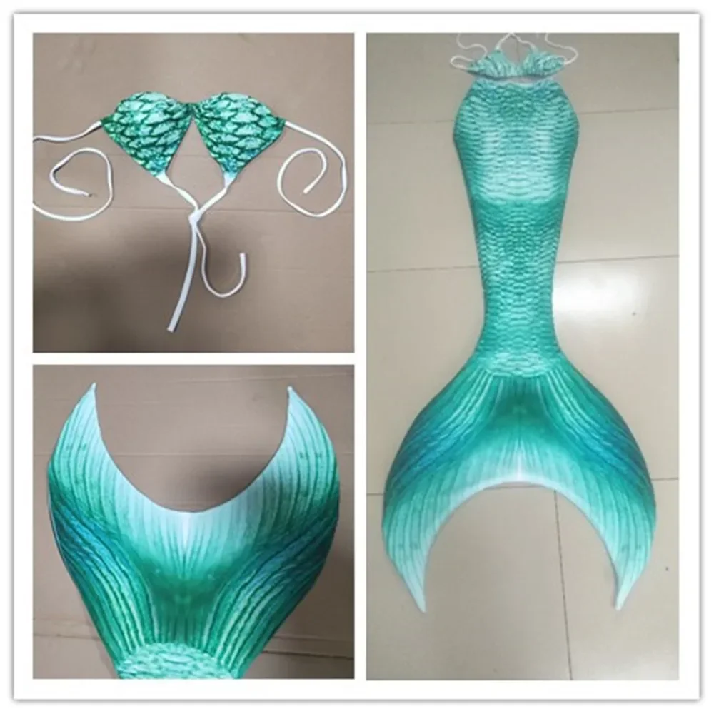 

3pcs/set New Mermaid Tail with Flippers Bikini Swimmable Girl Women Cosplay Costume Mermaid Tails for Swimming Adults Swimsuit