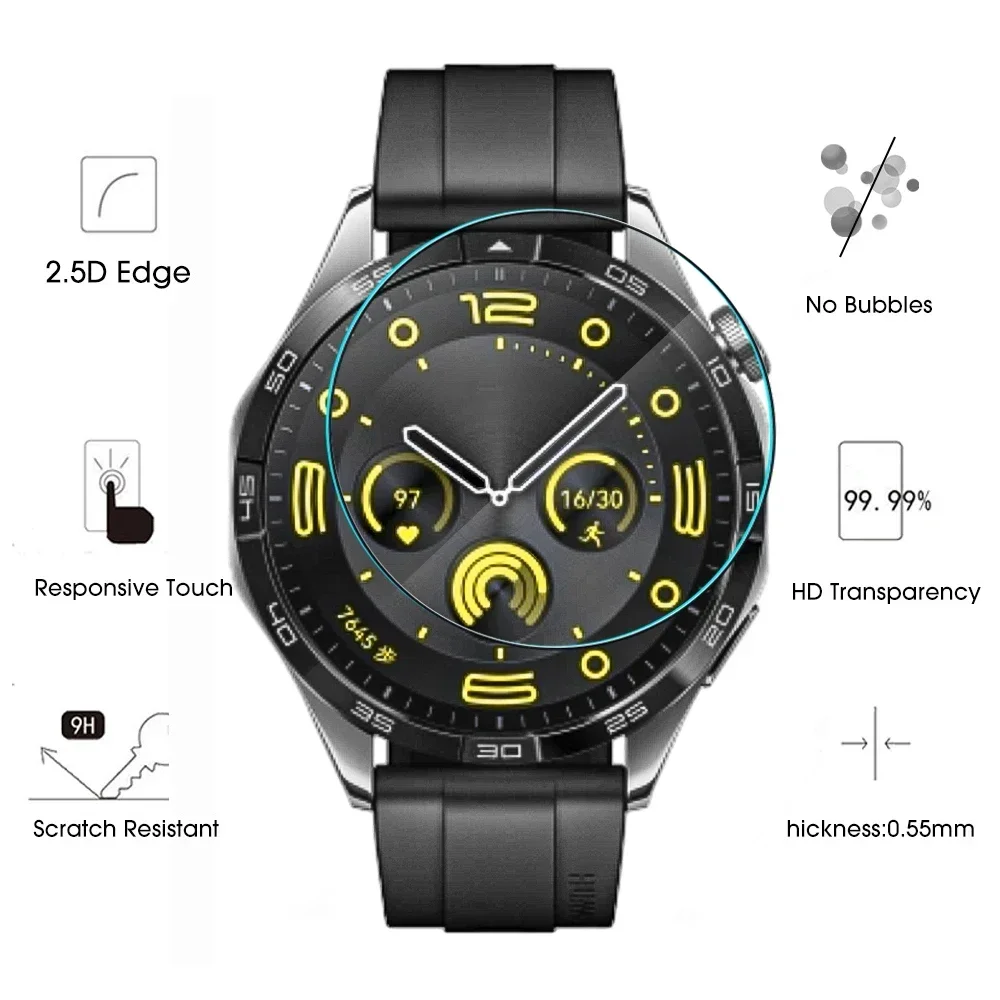5PCS Screen Protector for Huawei Watch GT 5 4 3 2 Pro 41mm 42mm 46MM Watch Tempered Glass Protective Film for GT4 GT5 Pro 46mm