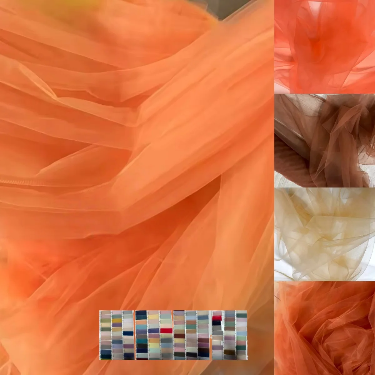 Elegant Orange Soft Tulle Fabric for Wedding Decor and DIY Projects