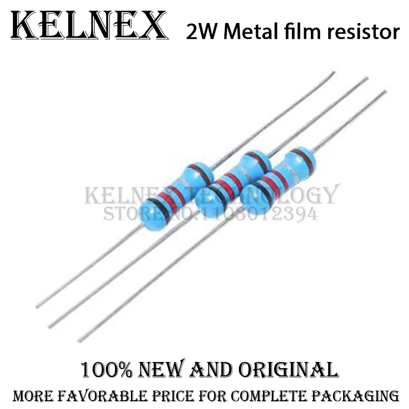 Metal Film Resistor Metal Film Resistors Electronic Component 20pcs 2W 1% 1R ~ 1M 2.2R 4.7R 10R 22R 47R 100R 220R 470R 1K 10K 100K 2.2 4.7 22 47 100 220 470 ohm