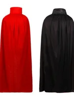 Halloween Women Men Clothes Cosplay Costume Adult Stand Collar Hooded Cape Black Red Reversible Cap Vampire Halloween Party 6