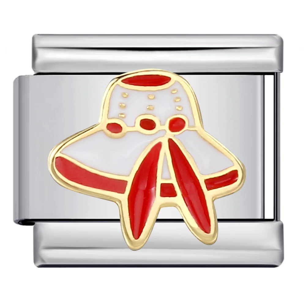 클래식 레드 시리즈 플라워 하트 와인 컵 칠리 나비 이탈리아 스테인레스 스틸 매력 링크 맞는 9mm 쥬얼리 DIY 팔찌  만들기-Freehip.co.kr