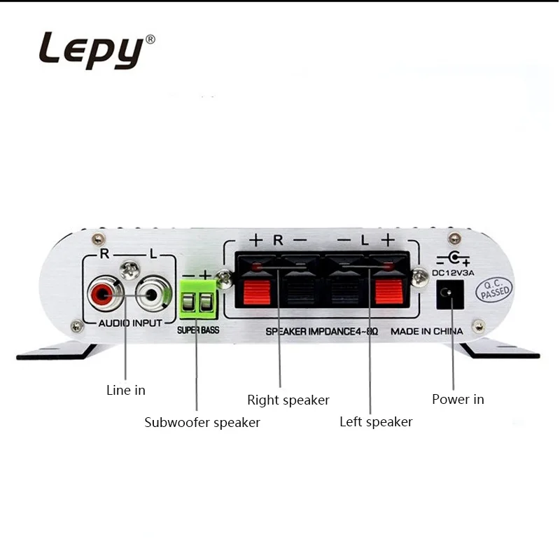 LP-838 2.1 3 채널 서브우퍼 앰프, 슈퍼 베이스 아웃 HIFI 디지털 사운드 앰프, 가정용 차량용