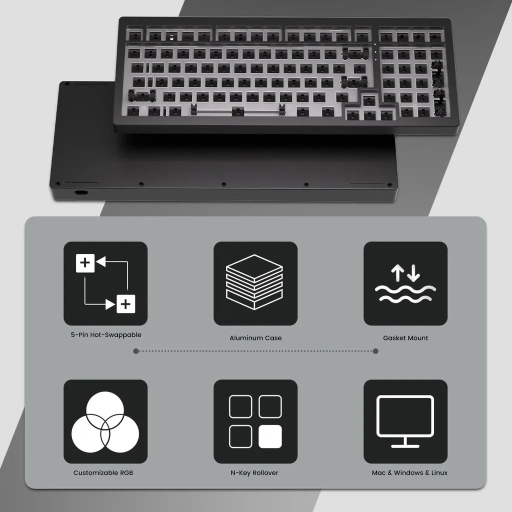 MonsGeek M2 Gaming Keyboard DIY Kit 98 Key RGB Hot-swap