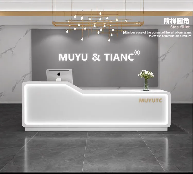 Description Picture 2 of itemModern Executive Reception Desks Counter Corner Shop Register Front Reception Desks Service Empfangstheke Minimalist Furniture