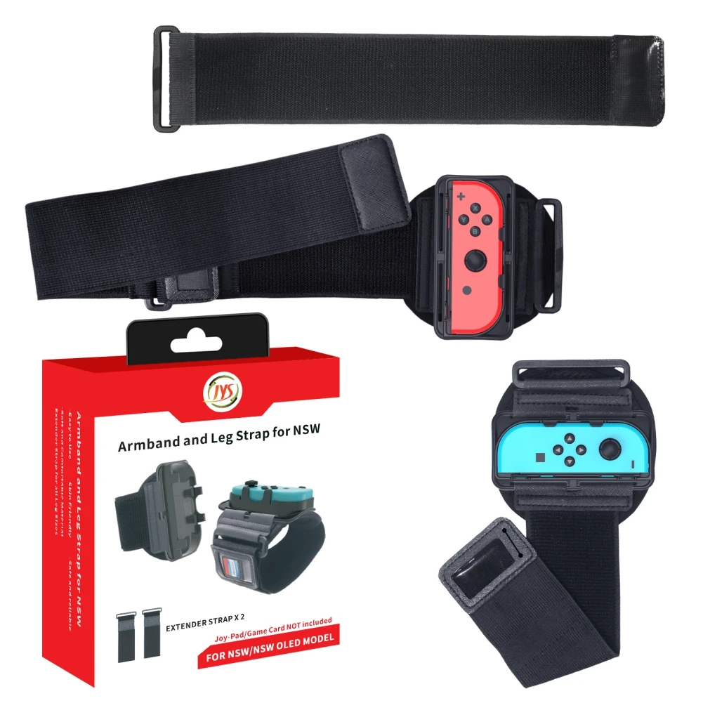 2 in 1 Adjustable Elastic Wrist Band & Leg Strap Set Non-Slip Ring Fit Adventure for Nintendo Switch Sport Game Play Soccer