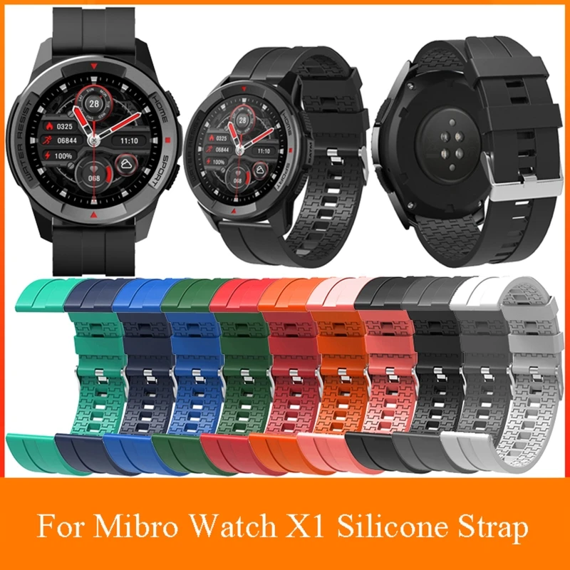 

Совместимый с Mibro Watch X1 ремешок регулируемый спортивный силиконовый моющийся сменный Ремешок Браслет Водонепроницаемый