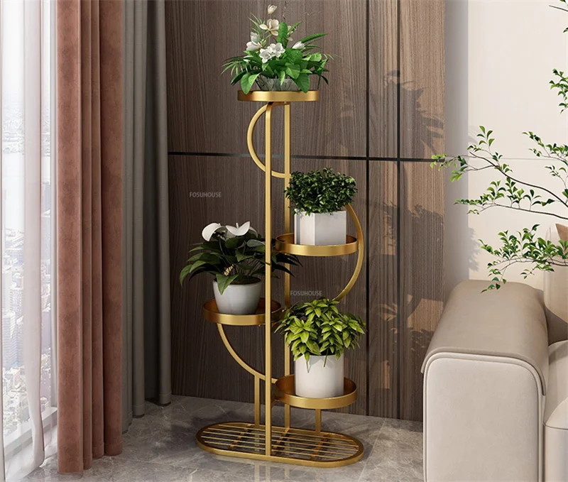 Moderno scaffale per piante di lusso leggero soggiorno supporto da  pavimento per interni per fiori balcone scaffali per piante multistrato supporti  per piante da interno - AliExpress