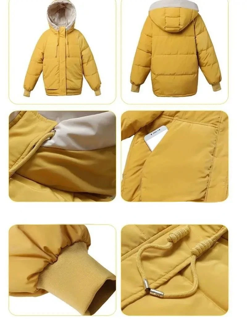 New Winter Women's Cold Coat Parkas Super Hot Hooded Padded Jacket Cropped Jacket Plus Size Jacket Loose Korean Fashion