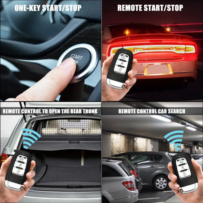 

One Key Start Passive Keyless System Car Remote Push Button Start Car Alarm Wireless Phone Control Smart Anti-Theft Car System