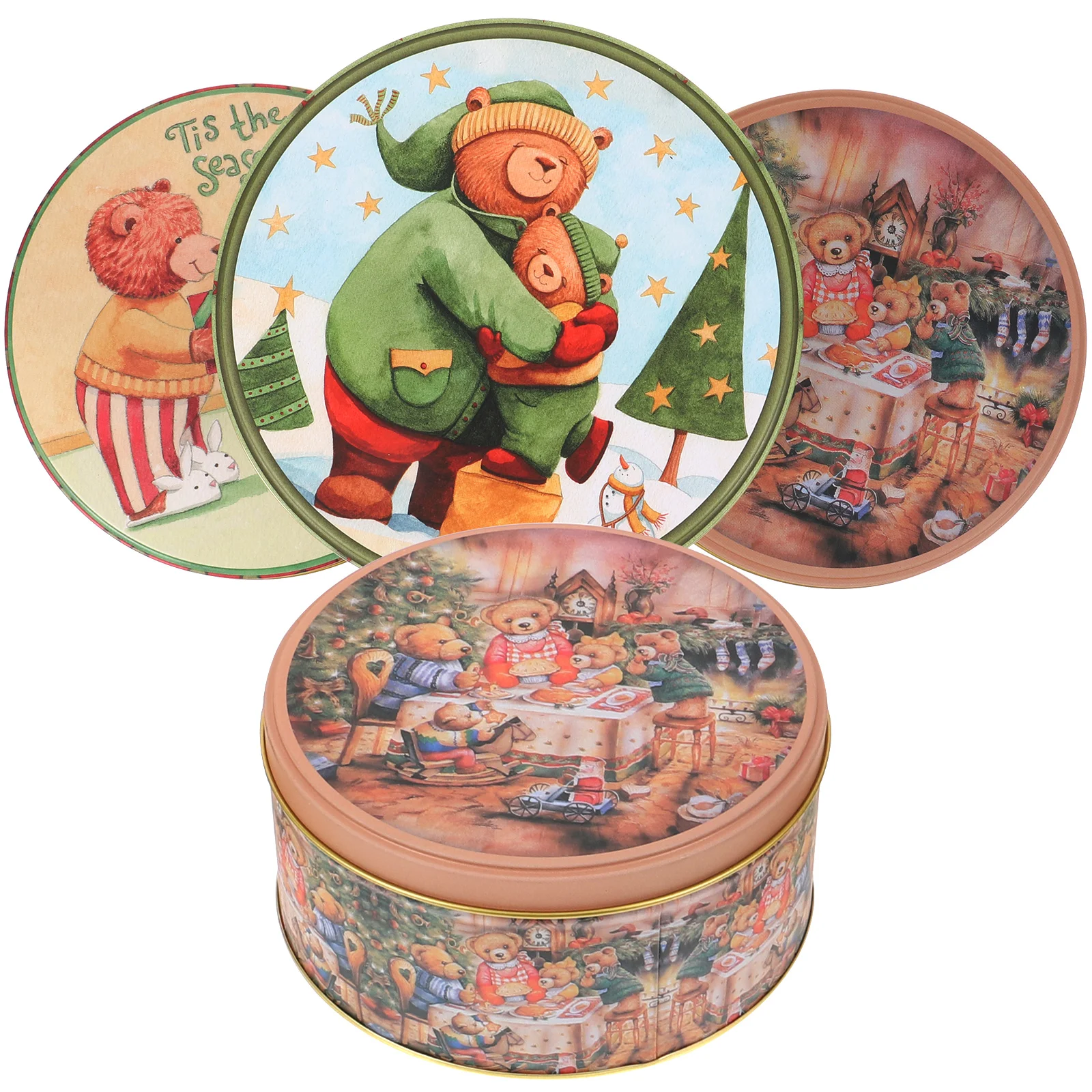 

Christmas Tinplate Cases Candy Biscuit Storage Cases Cookie Boxes Tinplate Christmas Candy Gift Box (Mixed Style)