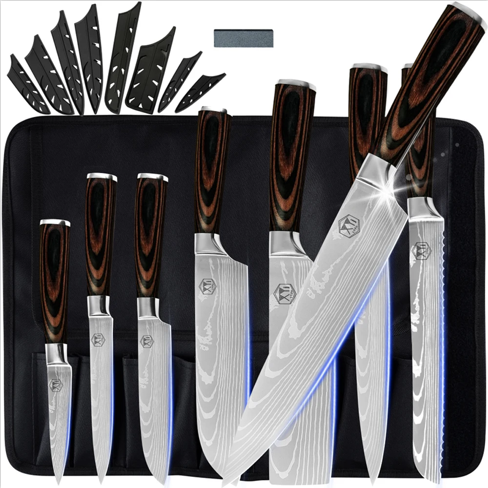 

XYj Professional Chef Knife Tools Set Kitchen Kit Japanese Santoku Nakiri Slicing Bread Steak Utility Paring Fruit Cooking Knife