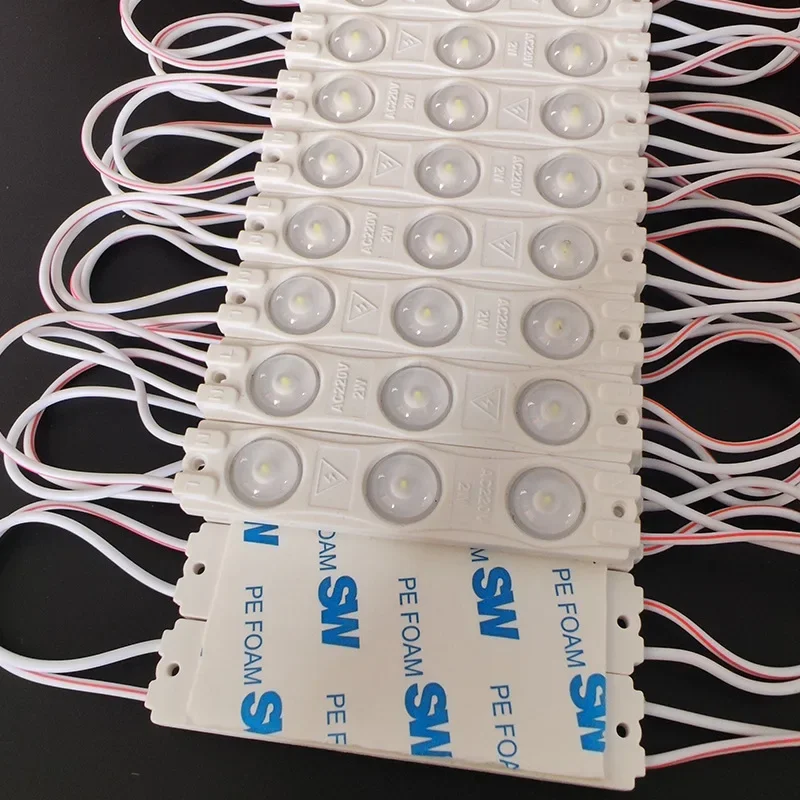 SMD 2835 LED 모듈 조명, 매우 밝은 야외 방수 백라이트, 상점 사인 라이트 박스 광고 장식, AC 220V, 20 개