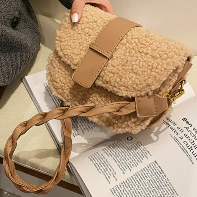 Plush Hair One New Lamb Shoulder Bag Popular Classic Style For Woman High-Quality Messenger Versatile Luxury Crossbody Exquisite