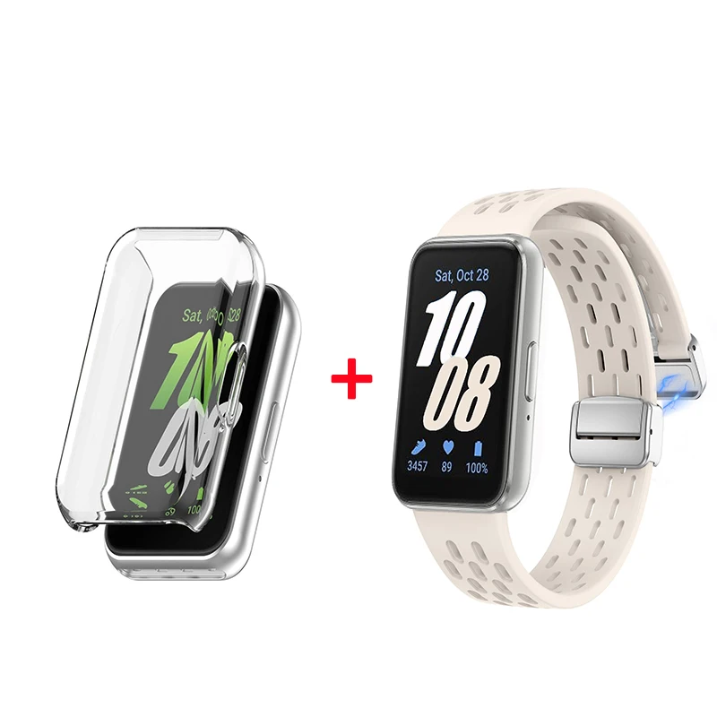 Magnetic Silicone Loop Band with Metal Buckle - Breathable Strap Bracelet