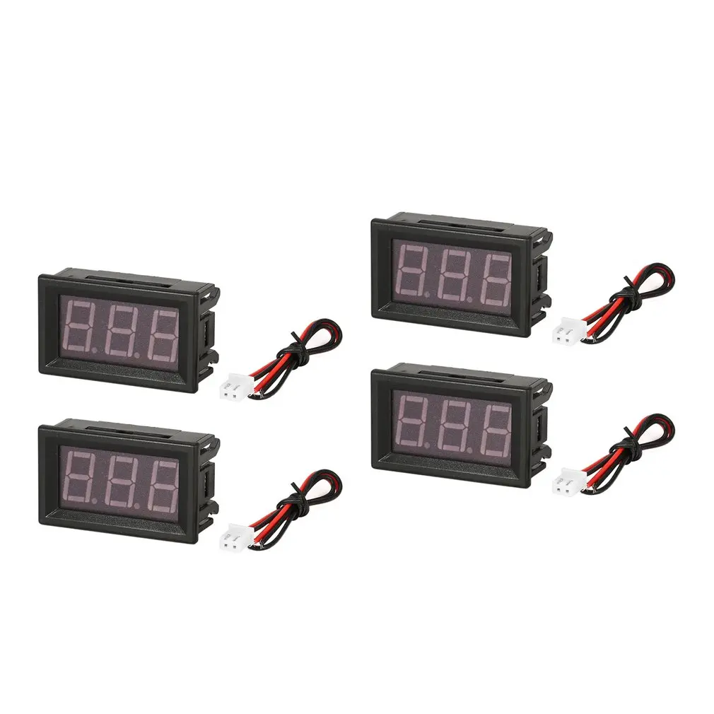 4pcs DC 5 130V LED Digital Voltage Meter Mini 0.56inch 2 Wire Gauge