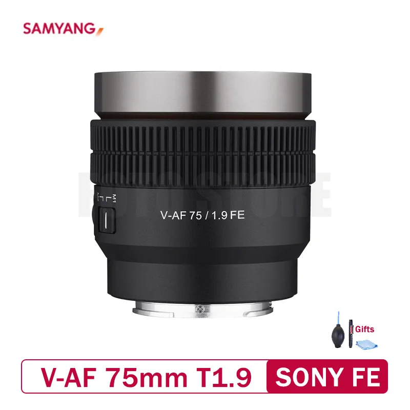 

SAMYANG V-AF 75mm T1.9 AF Cine Lens Auto Focus with Tally Light 75/1.9 for SONY FE E Mount Cameras A7 III A7IV A9 II A7C A7R3