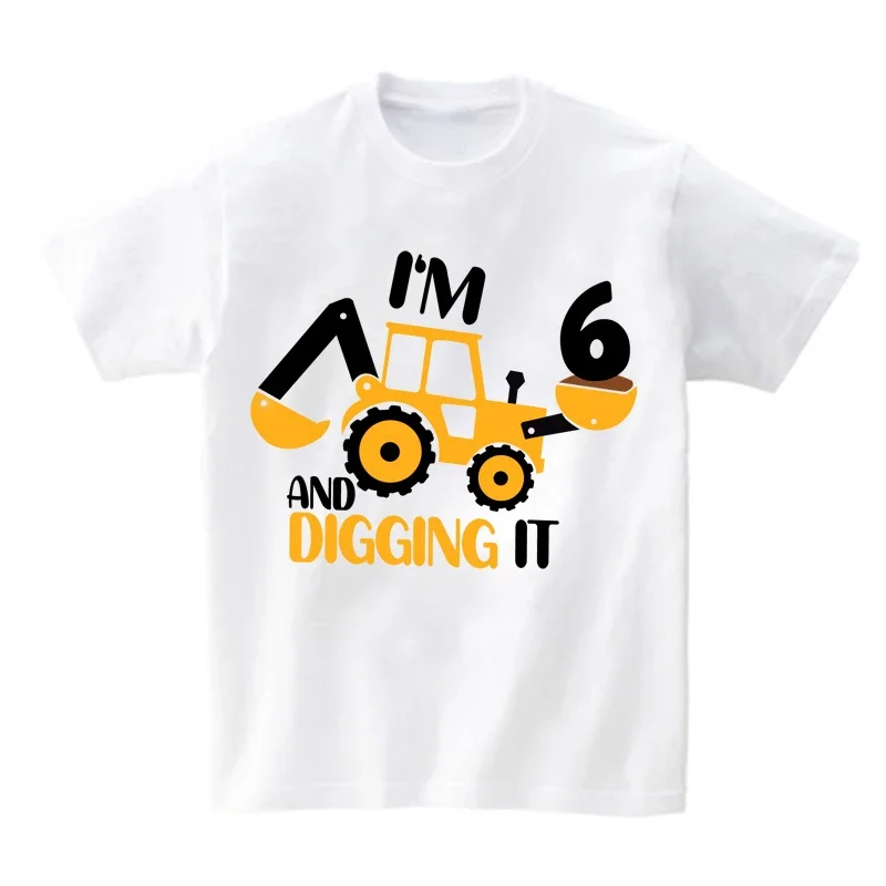 Excavator Birthday Party Family Shirts Construction Personalized T Shirts Boys My Kids T Shirt 3