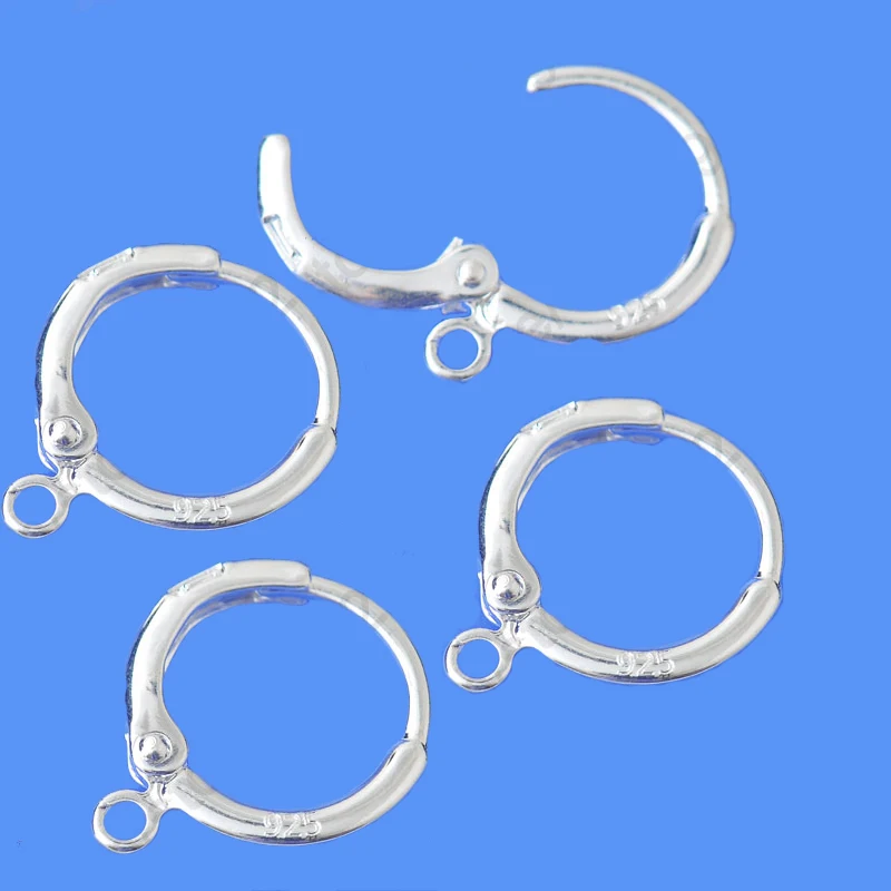 Großhandel 10 Teile/los Echtem 925 Sterling Silber DIY Ohrring Haken Hoops Erkenntnisse Schmuck Zubehör