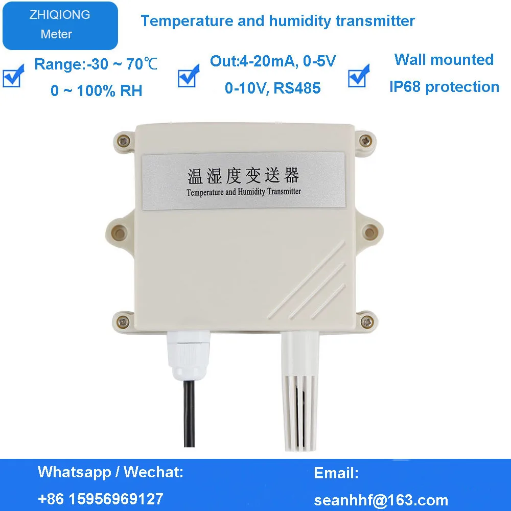 Transmisor de sensor de temperatura y humedad 3 en 1 CO2 CO RS485, 0 5V ...