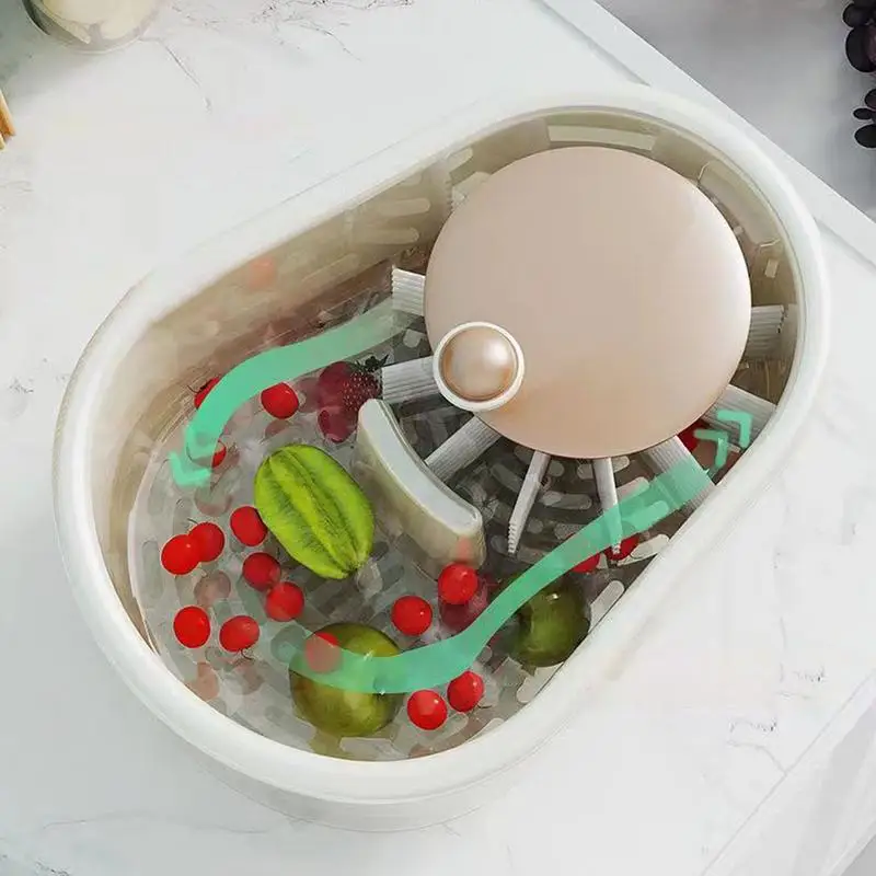 Household Vegetable Fruits Cleaner Sets Manual Water Salad Spinner Fruit Drain Basket Dryer Hand Crank Household Kitchen Gadget