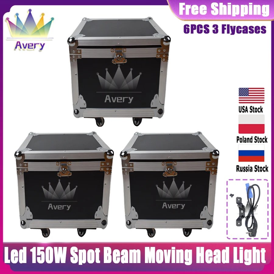 

3Pcs Flightcase For LED Moving Head Light 150W Beam+Spot+18 Rotating Prisms+Rainbow Effect Dj Dmx Stage Light Effect Light Disco