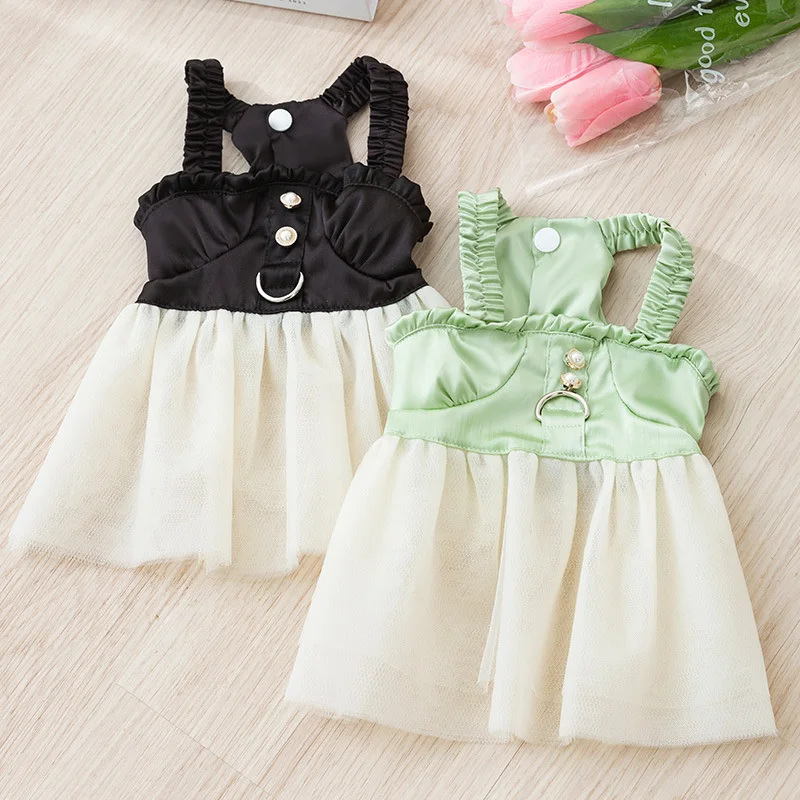 

Pet Skirt Summer Sling Vest Dog Thin Style Breathable Dress Korean Version Of Puppy Clothing Teddy Fashion Clothes