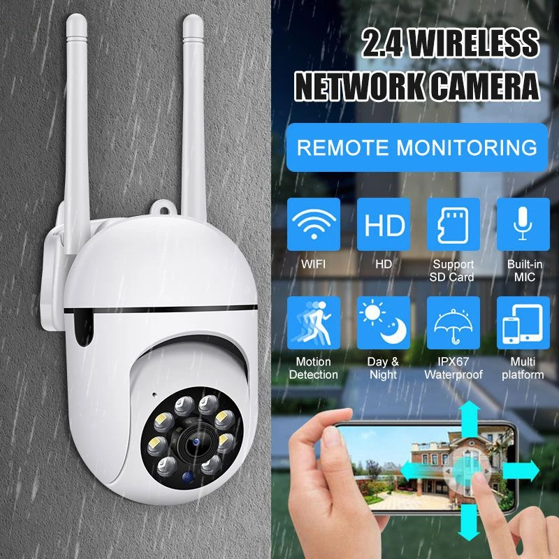 Smart Wifi PTZ Camera 1080p Outdoor Digital Zoom AI Human Detection