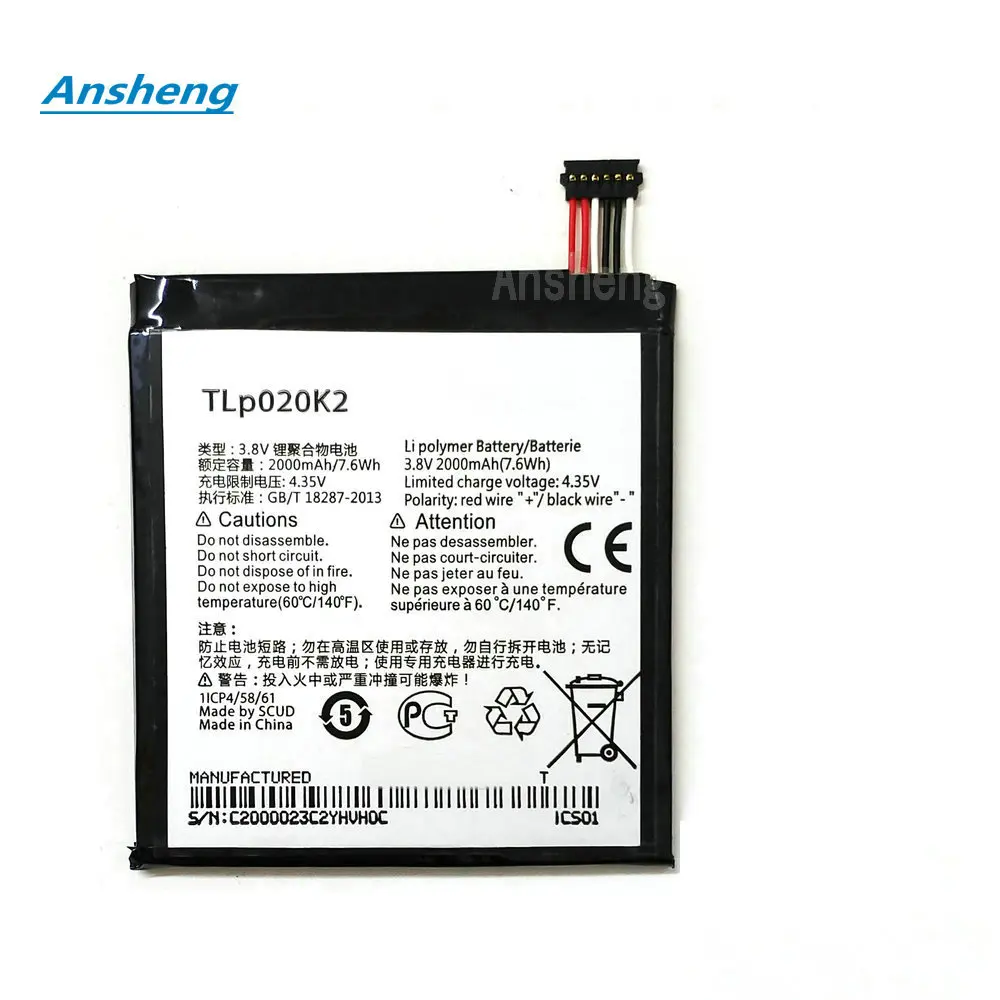 

Original 2000mAh TLp020K2 Battery For Alcatel One Touch 6039H 6039Y 6039K Idol 3 4.7 Inches TLp020Kj Cell Phone