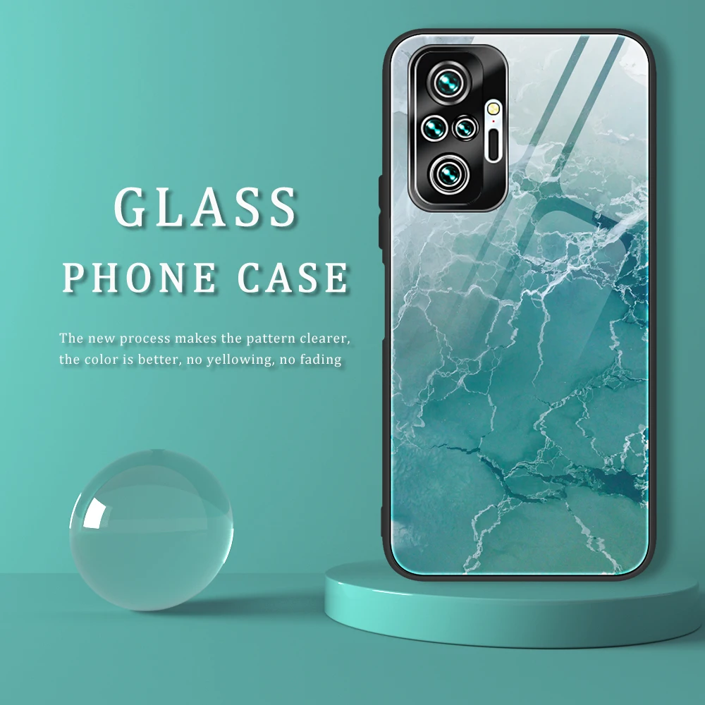 phone pouches Gradient Marble phone Case For Redmi Note11S 10PRO 10S 9S 9PRO 8PRO 8T Tempered Glass Protective Cover Redmi 10 9A 8A 7A waterproof pouch for swimming