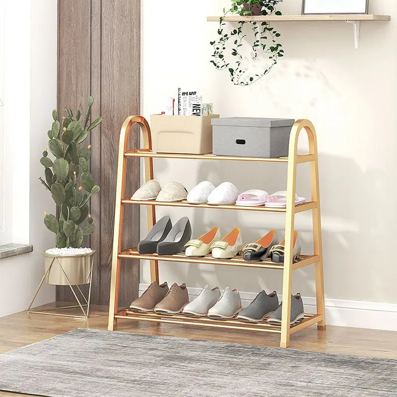 

Creative Simple Shoe Rack Dust-proof Storage Light Luxury Wind Shoe Rack Stainless Steel Slipper Rack Home Dormitory Organizer