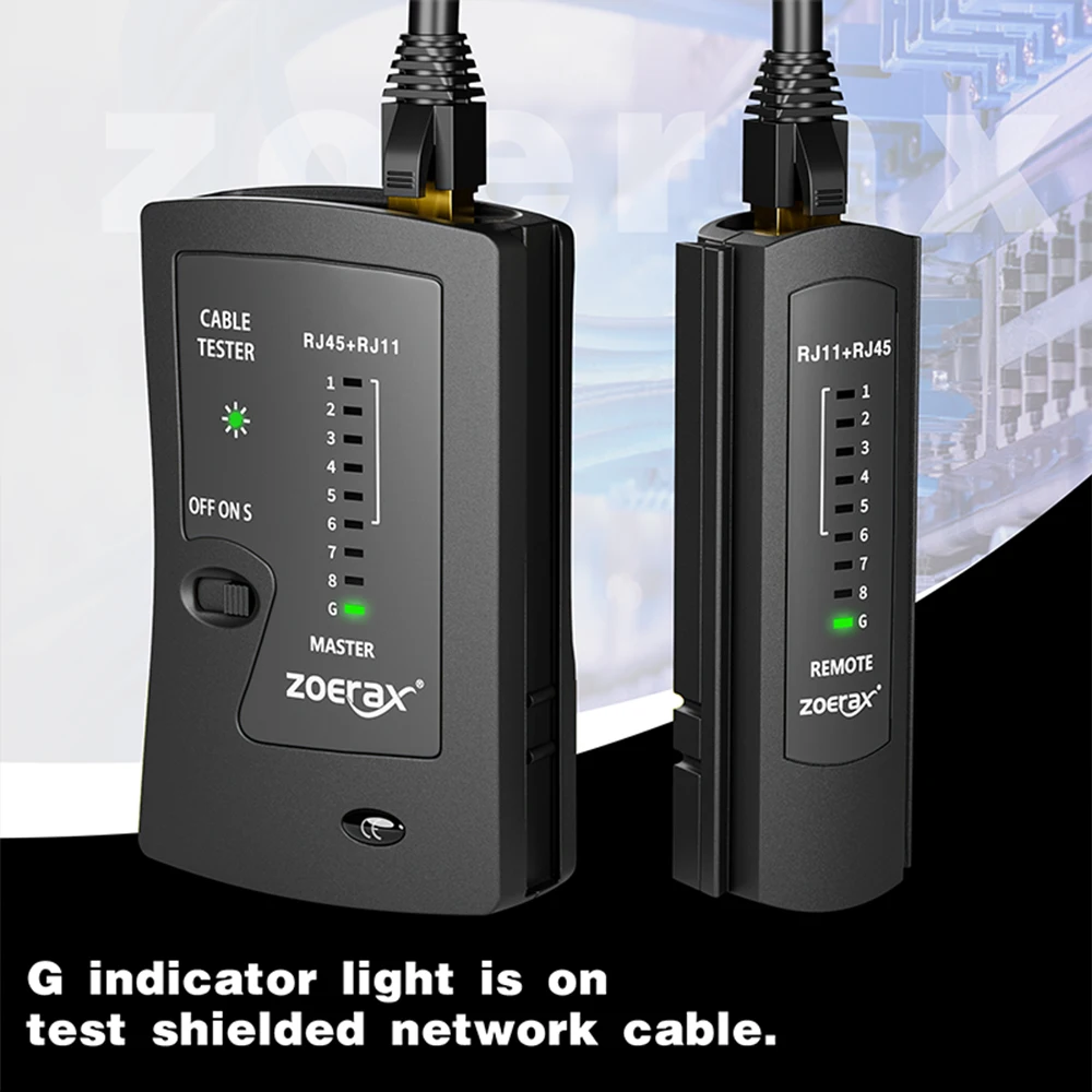 جهاز اختبار كابل إيثرنت لشبكة ZOERAX لـ LAN RJ45 C...