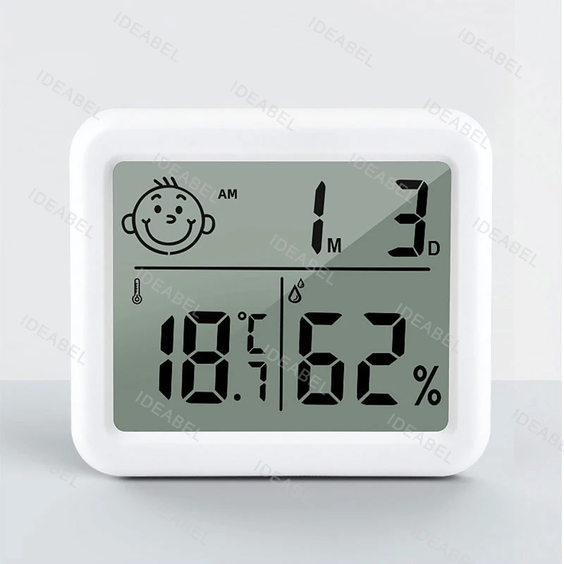 Digital Thermometer Hygrometer LCD Wall Clock