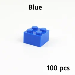 Vibrant DIY Building Blocks Set - Creative Classic 2x2 Bricks (100 Pieces) (Blue)