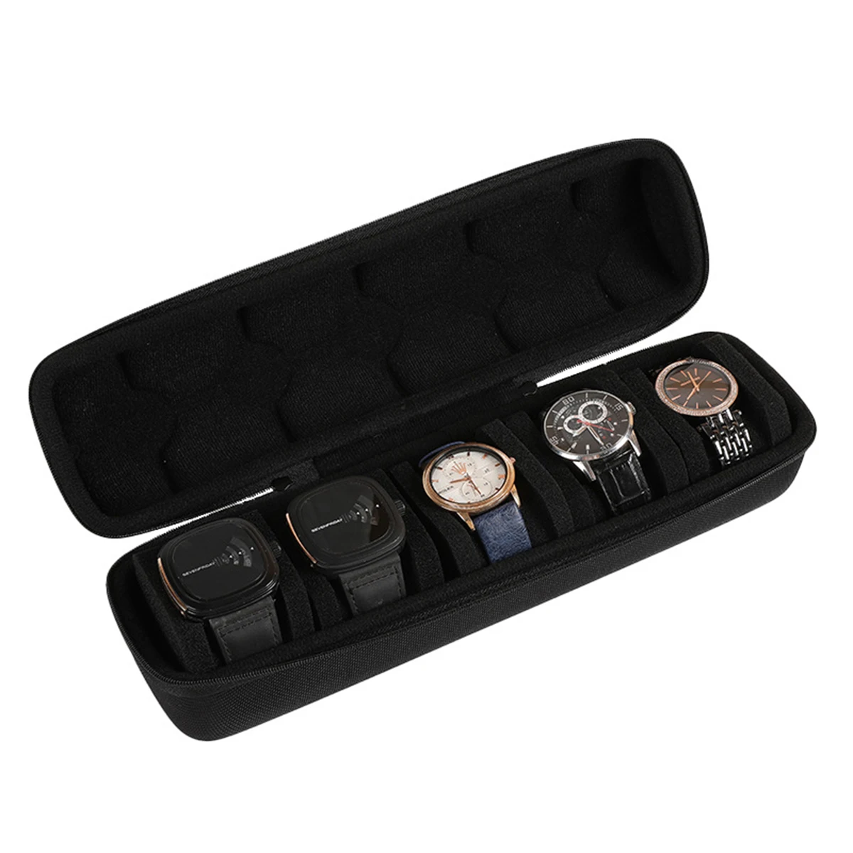 Travel Watch Organizer | 5-Slot Watch Travel Box, Hard Shell Watch Storage Organizer fo... - SKU WTB02057 - UGI Packaging