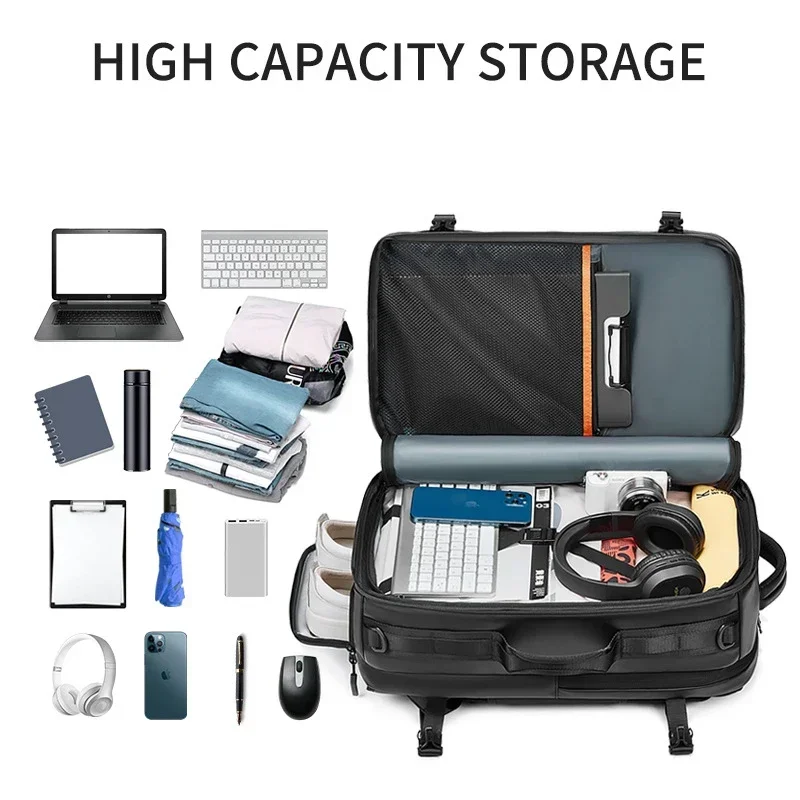 Travel backpack For Men waterproof 17.3 inch Business Laptop Backpack with Separate Shoe Bag outdoors Hiking camping backpack 2