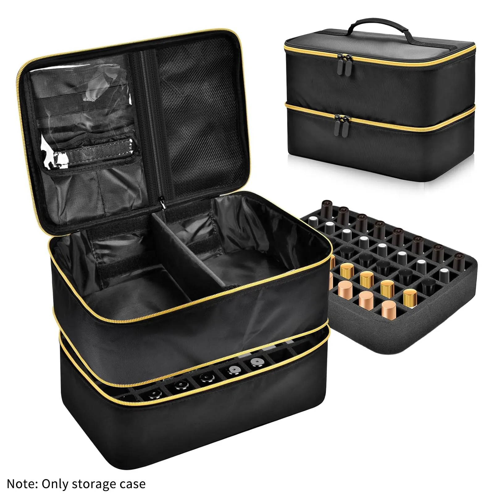 Nagellack-Organizer Für 42 Flaschen – Doppelschichtig, Mit Verstellbaren Trennwänden | Tragetasche Für Nagellack, Gel & Werkzeuge (Lila)