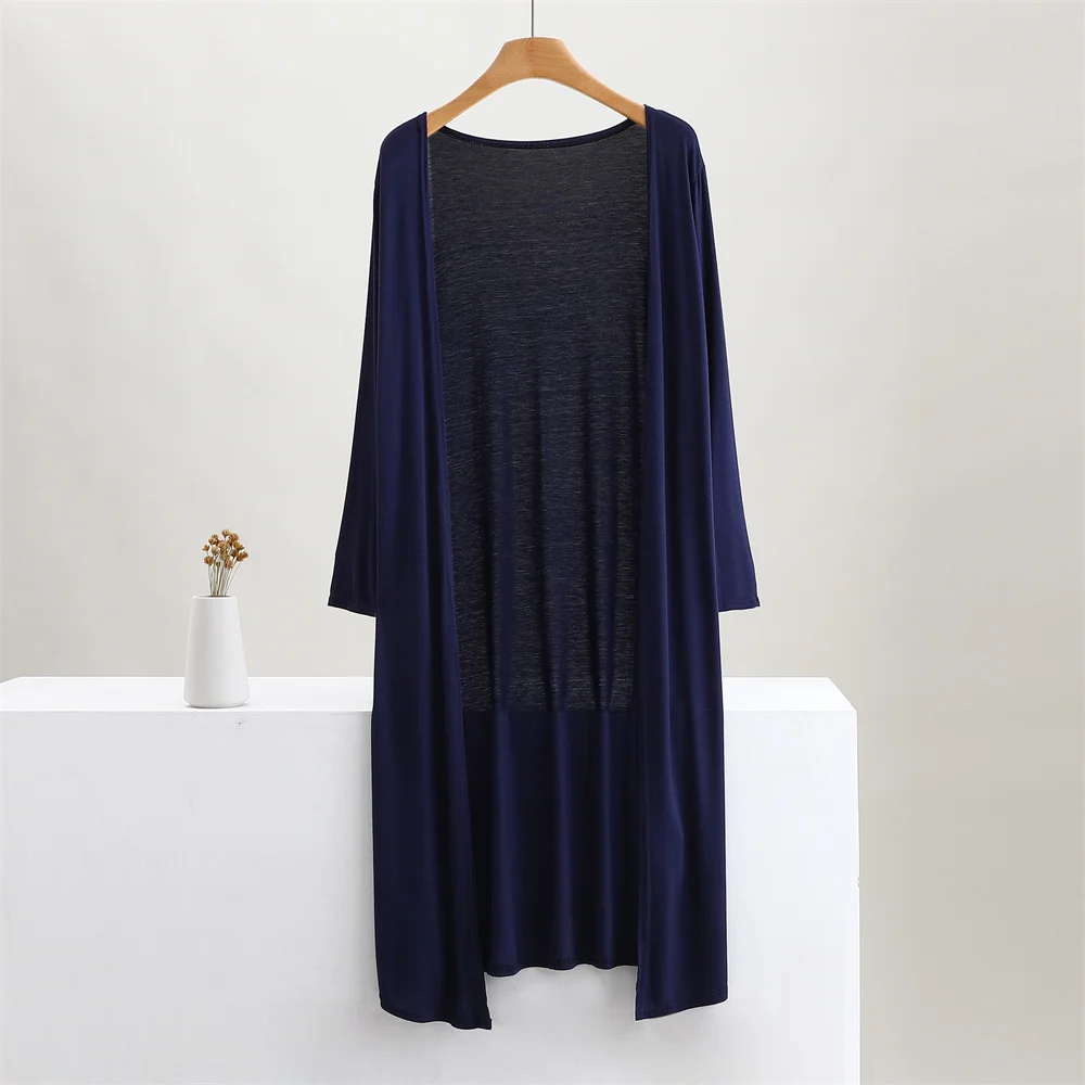 Embrace The Cold Solid Color Long Sleeve Knitted Loose Maxi Cardigan