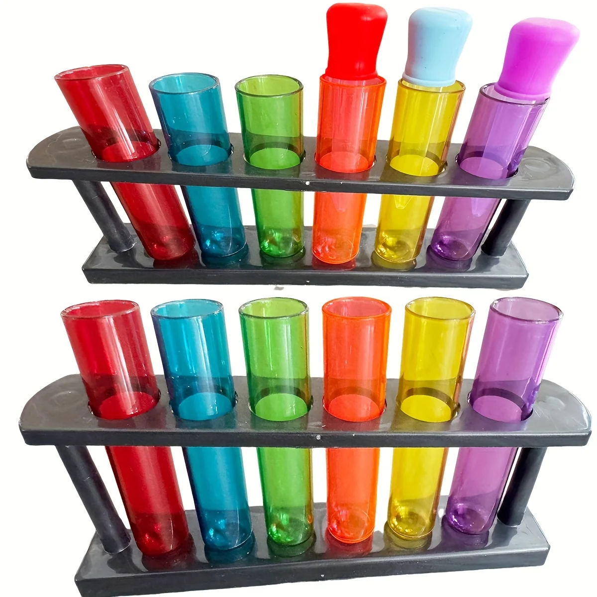 1.35oz Colorful Plastic Test Tubes with Matching Drops, Ideal for Science Experiments and Education-Perfect for Students and L