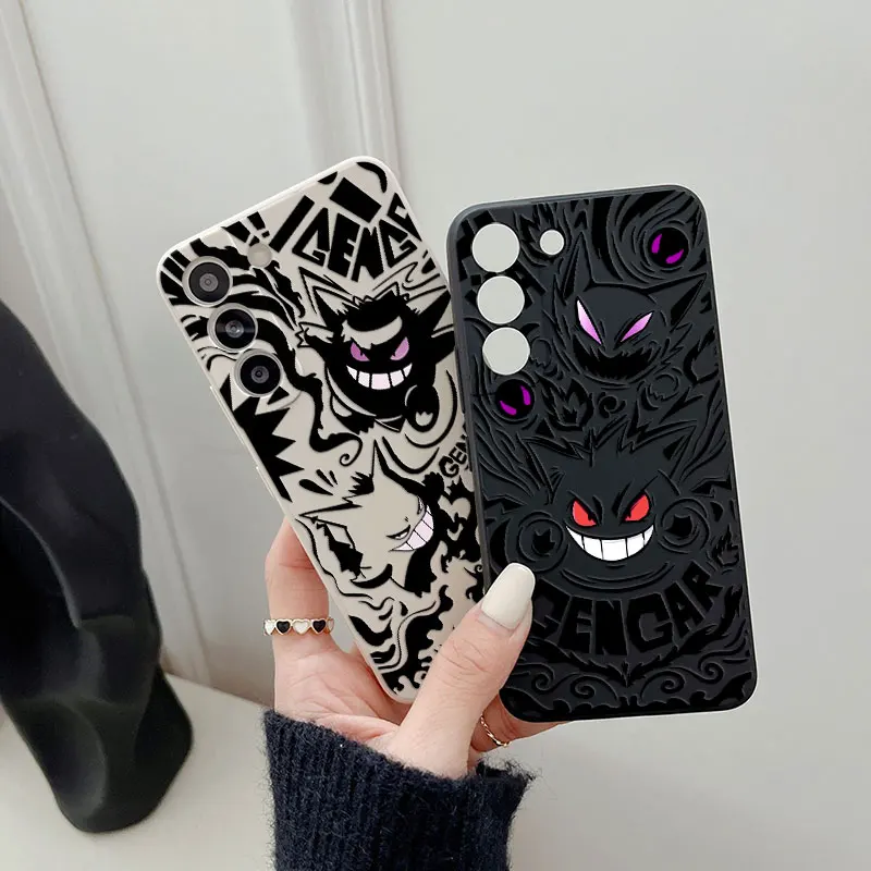Gengar Mewtwo Pokemon Phone Case For Samsung Galaxy S24 Ultra S23 5G S22 Plus S21 S20 FE S10 S24Ultra Case Liquid Silicone Cover