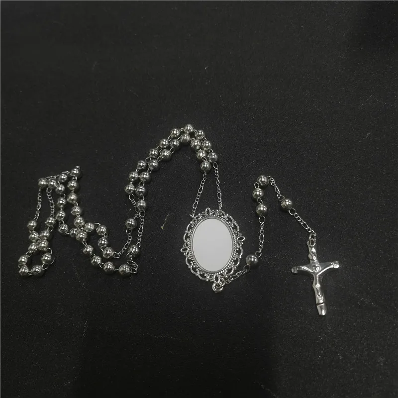 sublimation blank photo metal bead necklaces pendants hot tranfer printing consumable 10pcs/lot 6